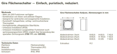GIRA 0061112 AP-Gehäuse 1fach+Rahmen 
