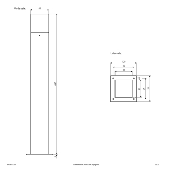 EVN Wegeleuchte 650mm IP44 -   WQM652715 