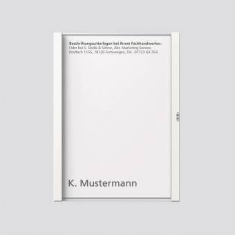 SIED Namensschild kpl. Weiß   TM 612-1 W 