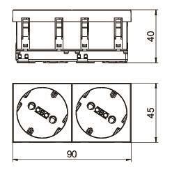 OBO STD-D3S ROR2 Steckdose 33° 2-fach 