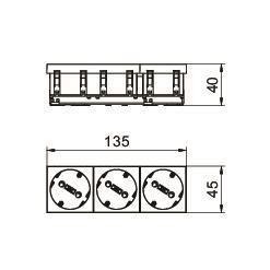 OBO STD-D3S SWGR3 Steckdose 33° 3-fach 