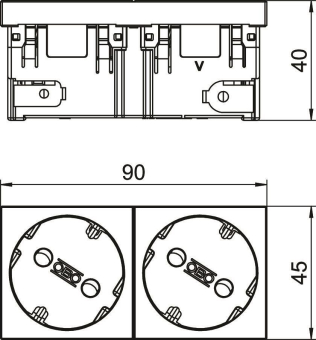 OBO STD-D3SC AL2 Steckdose 33° 2-fach 