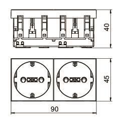 OBO STD-D0 RW2 Steckdose 0° 2f 