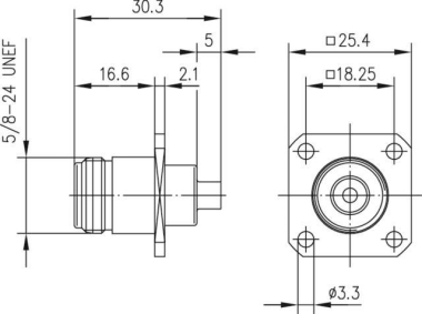 TEGA N-Einbaubuchse m        J01021A0164 