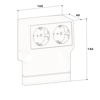 GGK Geräteträger Schuko 2fach mit   4005 