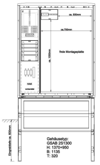 GSAB Zähleranschlußsäule  42.00.1P11Gr.2 
