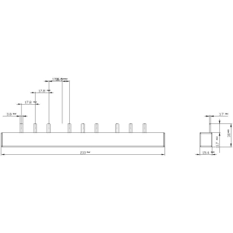 Siemens 5ST3711 Stiftsammelschiene 214mm 