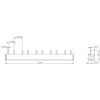 Siemens 5ST3706 Stiftsammelschiene 214mm 