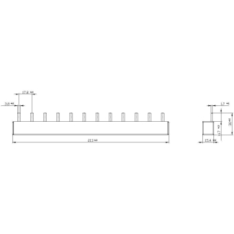 Siemens 5ST3708 Stiftsammelschiene 214mm 