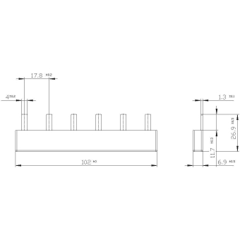 Siemens 5ST3607 Stiftsammelschiene 10qmm 