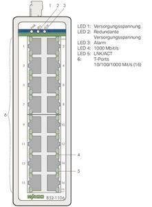 WAGO 852-1106 Industrial-Switch,16 Ports 