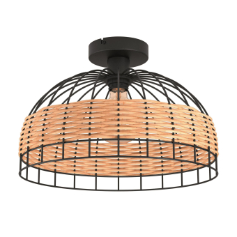 EGLO DL/1 DL/1 E27 Schwarz/Rattan ANWICK 