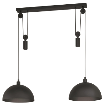 EGLO Hängeleuchte/2 E27 Schwarz    43436 