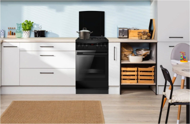 Amica SHEG904000SM matt-sw Kombi-Gasherd 