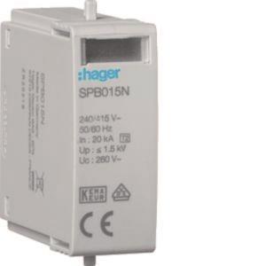 Hager Steckmodul T2 N-PE Uc 260V SPB015N 