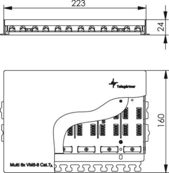 TG Verbindungsmodul Multi 6xVM8/8 Cat 7 