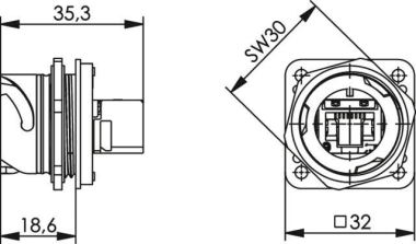 TG STX V1 Flanschset RJ45    J80020A0001 