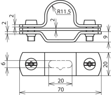 Dehn Leitungs-  LH ZS 23 H10 B6.5X16 V2A 