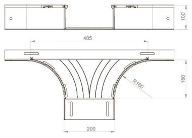 Unex T-Abzweiger lichtgrau         66248 
