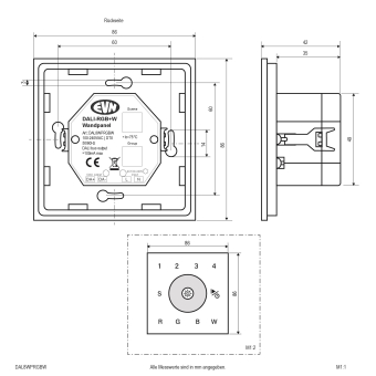 EVN DALI-Wandpanel RGB+W      DAL8WPRGBW 