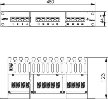 TG 19Zoll Panel ISDN/TEL 1HE J02023L0014 