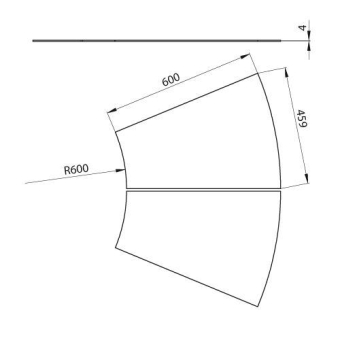 Unex Abdeckung Bogen 45  600mm  67615-04 