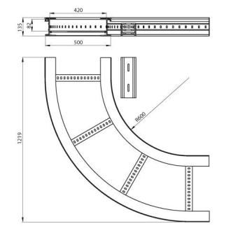 Unex Flachbogen 90  lichtgrau   67527-04 