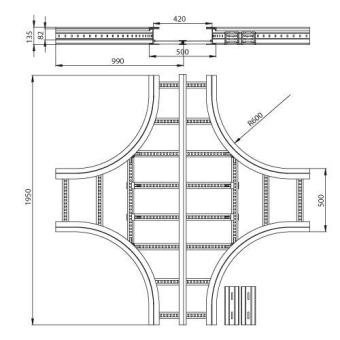 Unex Kreuzung 135x500mm R600    67529-04 