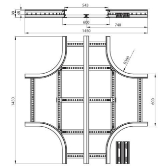 Unex Kreuzung 85x600mm R300     67608-04 