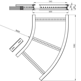 Unex Flachbogen 45  lichtgrau   67617-04 
