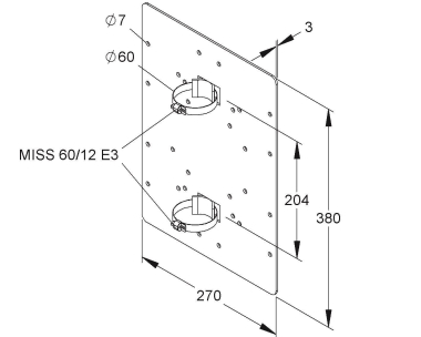 NIED Montageplatte, Höhe  MIMPA 60/380 F 