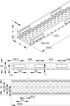 Niedax Kabelrinne leicht RLCPV 85.300 OV 