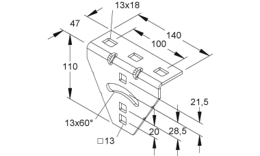 Niedax Anschlusswinkel    AWG 110/140 E3 