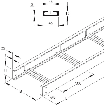 Niedax GFK-Kabelleiter,        UL 80.150 