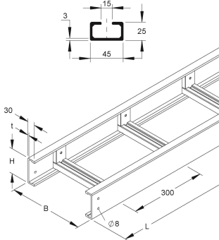 NIED GFK-Kabelleiter          UL 100.300 