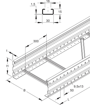 Niedax Weitspannkabell.    WSL 200.300/3 