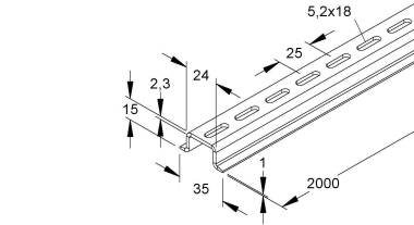 NIED Tragschiene 2936/2GL      2936/2 GL 