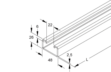 Niedax Ankerschiene C-Profil   2991/2 GO 