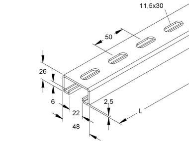 Niedax Ankerschiene C-Profil 2991/900 FL 