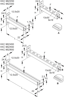 Niedax Ausleger Strut     HKC 96Z/450 FL 