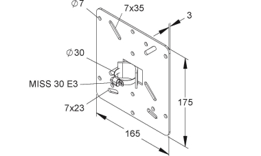 NIED Montageplatte, Höhe  MIMPA 30/175 F 