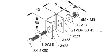Niedax Distanzstück        STVDP 30.43 F 
