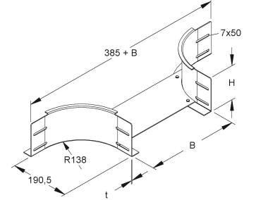 Niedax Anbau T-Stück        RTAS 110.300 