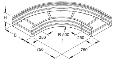 NIED Bogen 90°, 200x500   WRBR 200.500 F 