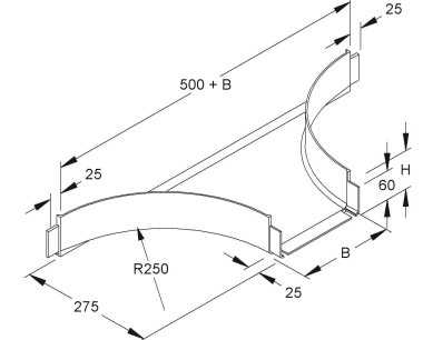 Niedax GFK-Anbau T-Stück,  KPST 80.300/P 