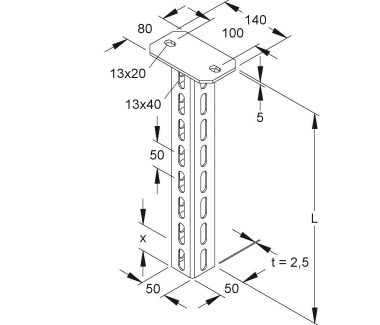 Niedax Hängestiel         HU 5050/900 E5 