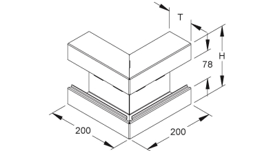 Niedax GK-Außeneck 90°   GKA 220-78T70 S 
