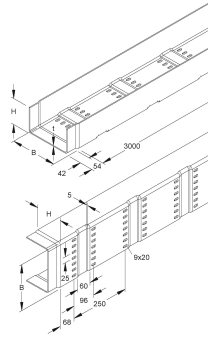 Niedax GFK-Kabelrinne 110x   KKL 110.600 