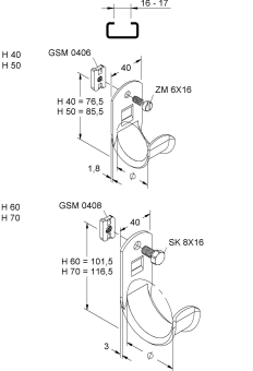 Niedax H70 Kabelhalter, für Kabel-  H 70 