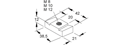 NIED Gleitmutter, Gewinde  GM 5030 M10 F 